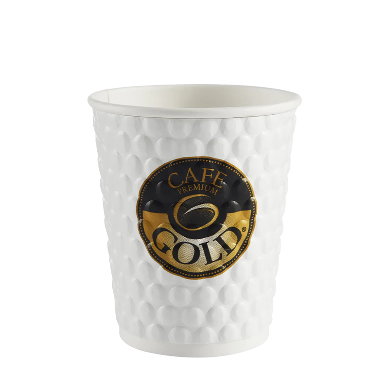 Gobelet en papier chaud gaufré sans plastique de 12 oz