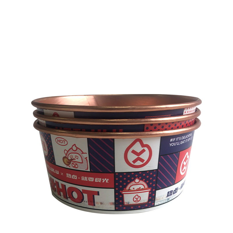 Bol en papier argenté à emporter de 1 000 ml