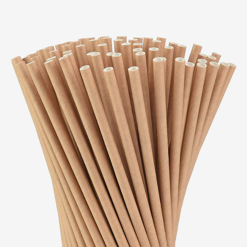 Pailles en papier de bambou compostables